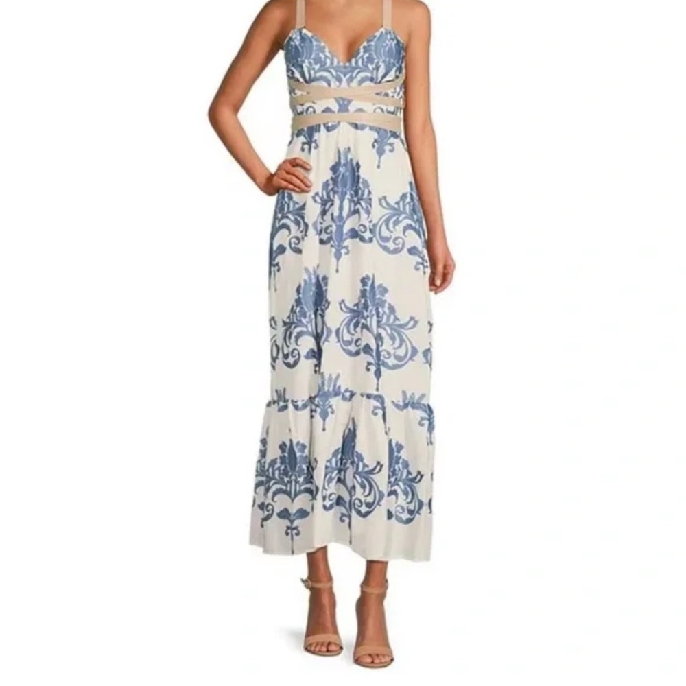 A loves A - Blue and White Women's Maxi Dress
